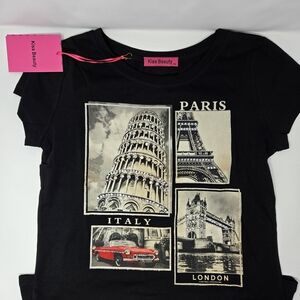 Black Graphic T-Shirt With Rhinestones